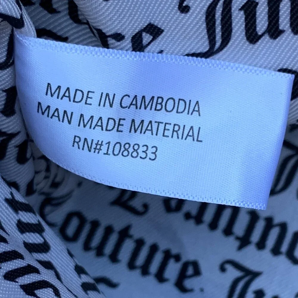 Juicy Couture Brushed Velvet and Faux Leather Handbag with Shoulder Strap - Picture 9 of 14